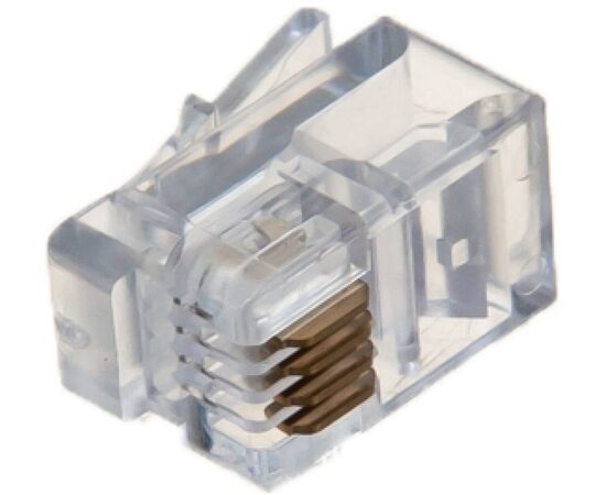  Коннектор LANMASTER (TWT-PL11-4P4C/100) телефонный RJ11, 4P4C, 100 шт. 