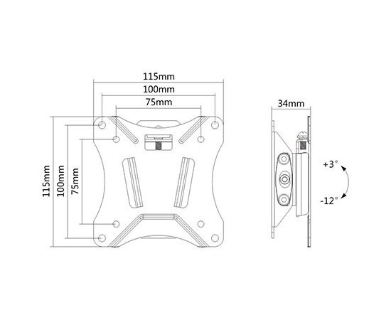  13"-27" Кронштейн Ultramounts UM 830T Наклонный Черный макс 25кг 