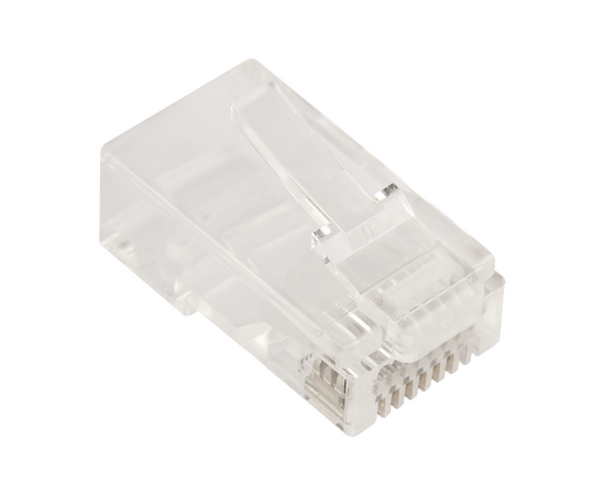  Коннектор LANMASTER (LAN-EZ45-8P8C/U6-100) RJ45 тип EZ, 8P8C, UTP, Cat.6, универсальный, покрытие 50 микрон,100 шт. 