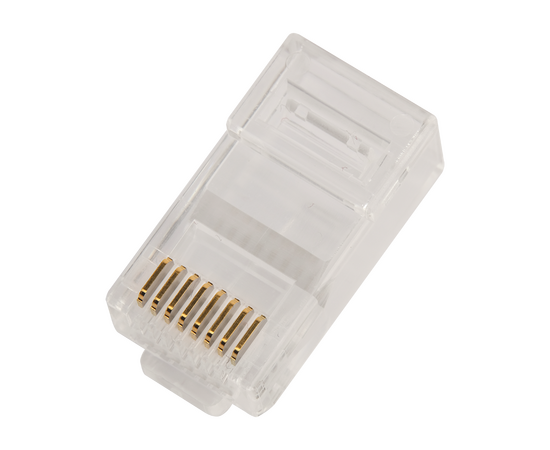  Коннектор LANMASTER (LAN-EZ45-8P8C/U6-100) RJ45 тип EZ, 8P8C, UTP, Cat.6, универсальный, покрытие 50 микрон,100 шт. 