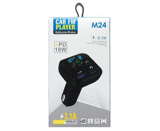  Автомобильный FM-трансмиттер - M24 PD 2USB/PD18W (black) (212243) 