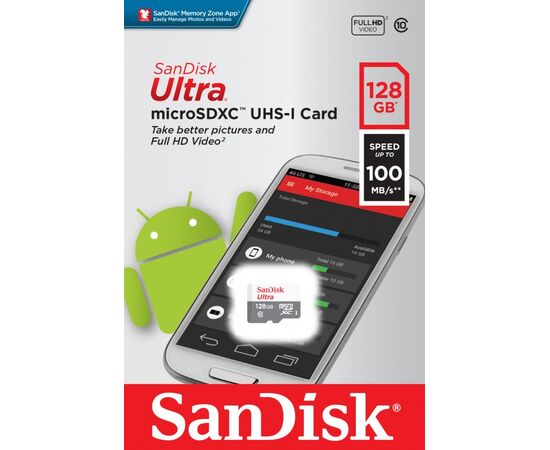  Карта памяти SanDisk 128GB SDSQUNR-128G-GN6MN 