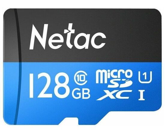  Карта памяти Netac P500 Standard MicroSDXC 128GB NT02P500STN-128G-S U1/C10 up to 80MB/s, retail pack card only 