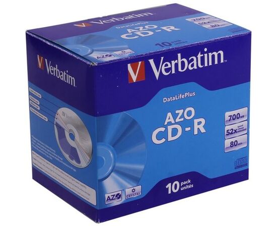  Диск CD-R Verbatim 700Mb 52x Jewel case (10шт) (43327) 