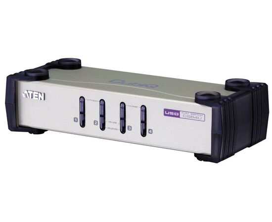  KVM-переключатель Aten CS84U-AT 4-портовый 1 user HDB15(SVGA Female)+KBD(PS/2)+Mouse(PS/2) KVM-порты SPHD18(Female) 