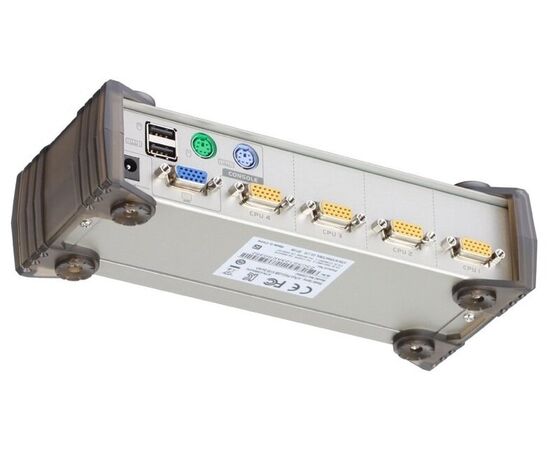  KVM-переключатель Aten CS84U-AT 4-портовый 1 user HDB15(SVGA Female)+KBD(PS/2)+Mouse(PS/2) KVM-порты SPHD18(Female) 