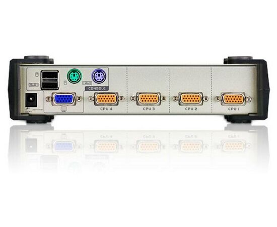  KVM-переключатель Aten CS84U-AT 4-портовый 1 user HDB15(SVGA Female)+KBD(PS/2)+Mouse(PS/2) KVM-порты SPHD18(Female) 