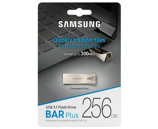  USB-флешка 256GB 3.1 Samsung BAR silver (MUF-256BE3/CN) 