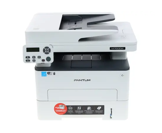  Pantum M7100DW МФУ лазерный  (A4, принтер/сканер/копир, 1200dpi, 33ppm, 256Mb, ADF50, Duplex, WiFi, Lan, USB, картридж 1500), Серый (проектная модель) 