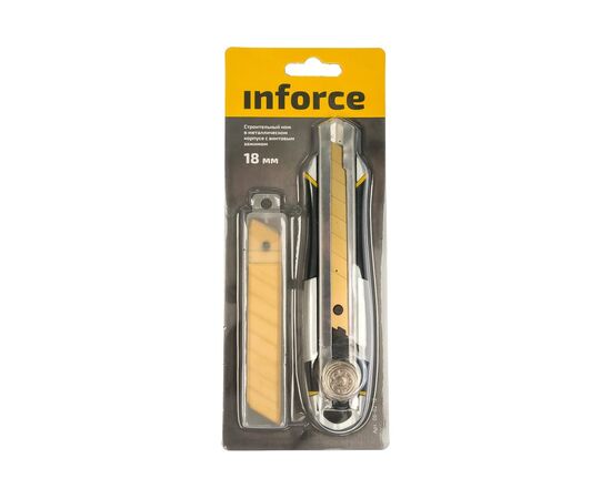  Нож строительный Inforce 06-02-12 18 мм в металлическом корпусе с винтовым зажимом 