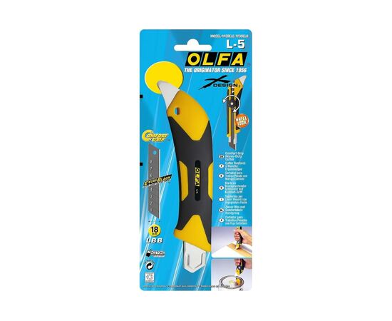  Нож Olfa OL-L-5 двухкомпонентный корпус/трещеточный фиксатор 