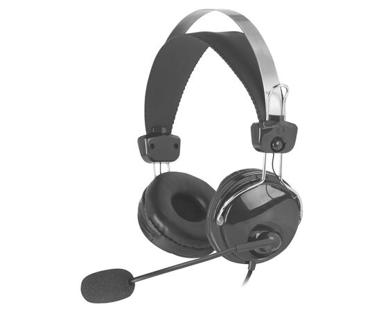  Наушники полноразмерные проводные, с микрофоном A4TECH HU-7P 2м (черный) 