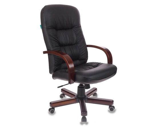  Кресло руководителя Бюрократ T-9908, WALNUT черный кожа крестовина металл 
