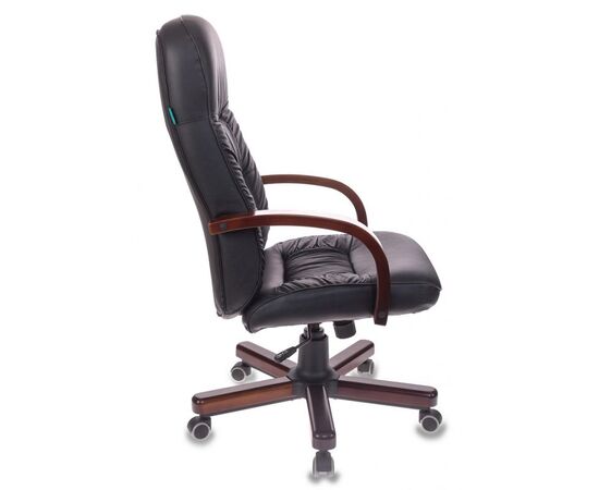  Кресло руководителя Бюрократ T-9908, WALNUT черный кожа крестовина металл 