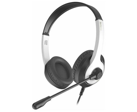  Наушники полноразмерные проводные, с микрофоном A4TECH Fstyler FH100U 2м накладные USB оголовье (белый/черный) 