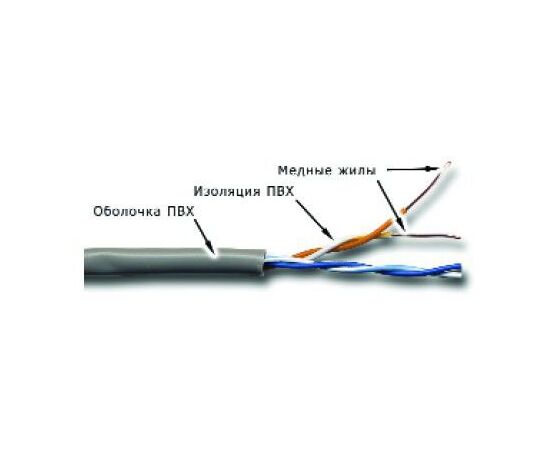  Кабель информационный Lanmaster TWT-5EUTP2-GY кат.5 U/UTP не экранированный 2X2X24AWG PVC внутренний 305м серый 