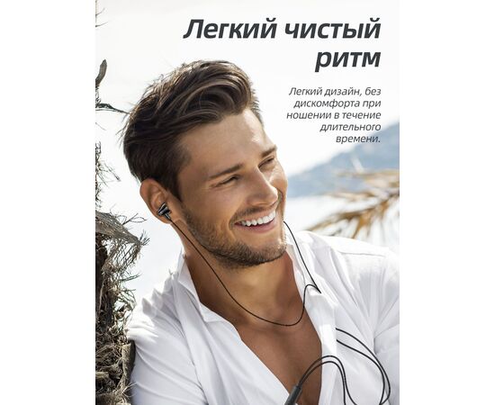  Наушники BOROFONE BM61 Wanderer universal earphones with mic (чёрный) 