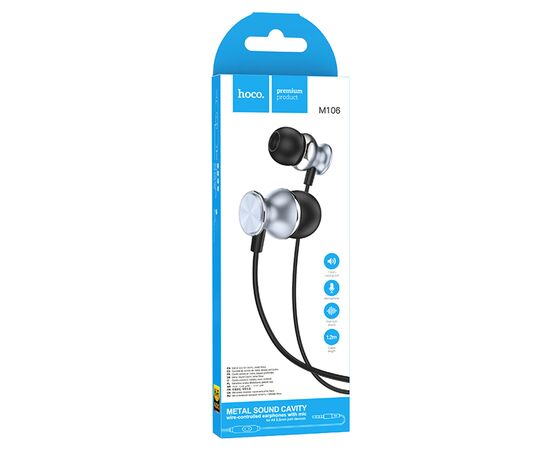  Наушники HОСО M106 Fountain metal universal with microphone (серый) 