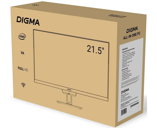  Моноблок Digma Action DM21N9-8CXW01 21.5" Full HD N95 (1.7) 8Gb SSD256Gb UHDG 600 CR Win11ProGbitEth WiFi BT 36W клавиатура мышь Cam черный 