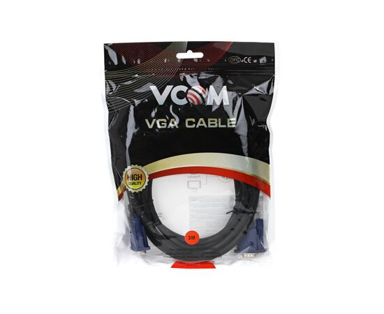  Кабель VCom VVG6448-3M(O) монитор-SVGA card (15M-15M) 3.0м 2 фильтра 