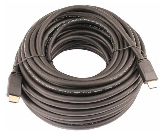 Кабель аудио-видео LAZSO WH-111 HDMI (m)/HDMI (m) 20м. Позолоченные контакты черный (WH-111(20M)) 