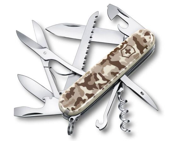  Нож перочинный Victorinox Huntsman (1.3713.941) 91мм 15функций камуфляж пустыни карт.коробка 