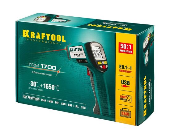  Пирометр Kraftool TRM-1700 (45701-1650) инфракрасный, -30С +1650С 