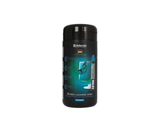  Чистящие салфетки Defender CLN30102, для мониторов (не оставляют разводов), 100шт в тубе 