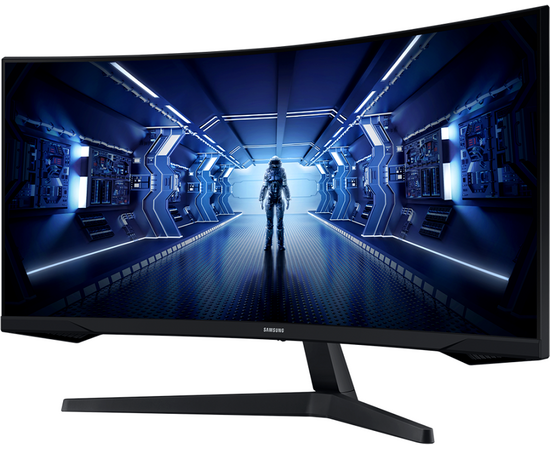  Монитор Samsung Odyssey G5 Curved 34" 1000R, UWQHD 3440x1440, 165Hz, 21:9, VA, 1ms, 250cd, HDMI, DP, C34G55TWWI (LC34G55TWWIXCI) черный 