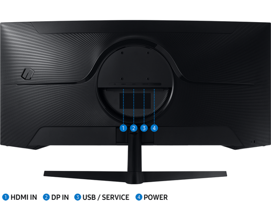  Монитор Samsung Odyssey G5 Curved 34" 1000R, UWQHD 3440x1440, 165Hz, 21:9, VA, 1ms, 250cd, HDMI, DP, C34G55TWWI (LC34G55TWWIXCI) черный 