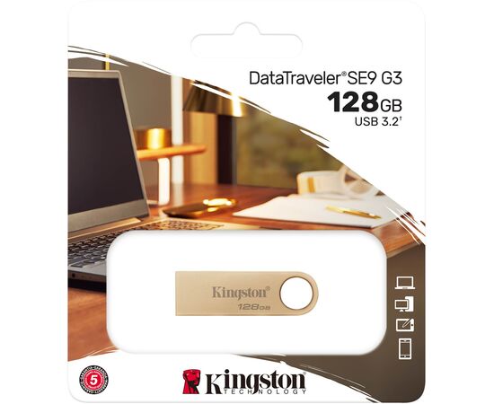 USB-флешка Kingston DataTraveler SE9 128GB USB3.0 золотистый (DTSE9G3/128GB) 