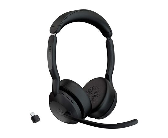  Гарнитура Jabra Evolve2 55, Link380c MS Stereo, для компьютера/мобильных устройств, накладные, Bluetooth, черный 
