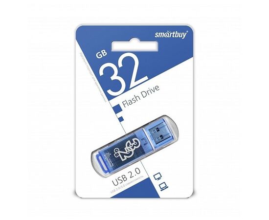  Флешка SmartBuy 32Gb Glossy series Blue 