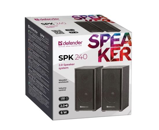  Акустическая система 2.0 DEFENDER SPK 240 6 Вт, питание от USB 65224 