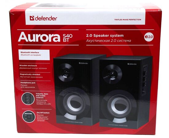  Акустическая система 2.0 DEFENDER Aurora S40 BT 40Вт, bluetooth, 230В 65240 