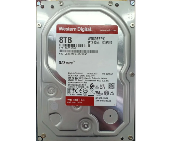  HDD WD NAS Red Plus WD80EFPX SATA-III 8TB (5640rpm) 256Mb 3.5" 