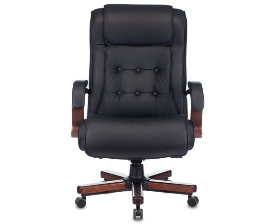  Кресло Бюрократ T-9926Walnut/Black кожа черный 