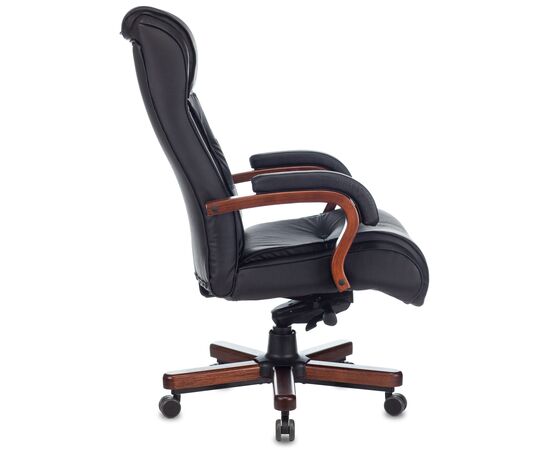  Кресло Бюрократ T-9926Walnut/Black кожа черный 
