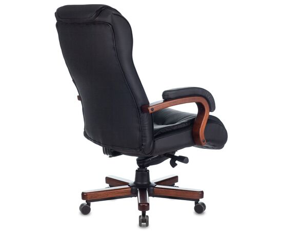  Кресло Бюрократ T-9926Walnut/Black кожа черный 