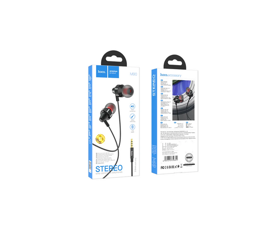  Наушники HOCO M90 Delight wire-controlled earphones with microphone (черный 3.5мм) 