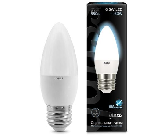  Лампочка Gauss 103102207 Свеча E27 6.5W 