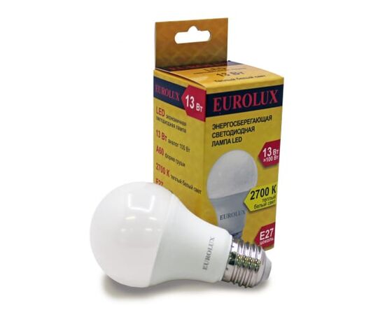  Лампа Eurolux LL-E-A60-13W-230-2,7K-E27 