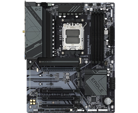  MB sAM5 Gigabyte B650 Eagle AX, AMD B650, 4xDDR5-5200 МГц, 4xPCI-Ex16, 3xM.2, Standard-ATX 