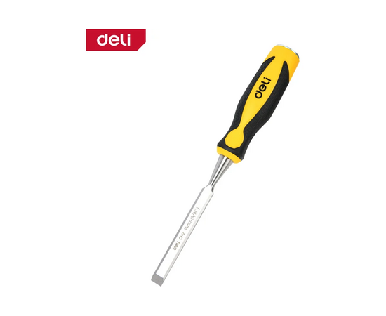 Стамеска плоская Deli DL6214-E1 ширина 14мм, длина 140мм, CrV, прорезиненная рукоять 