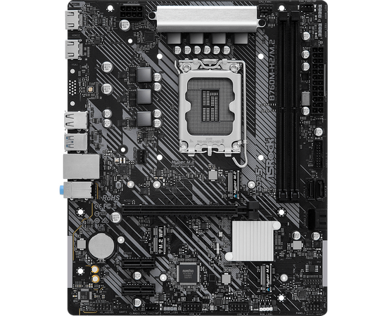  MB s1700 ASRock B760M-H2/M.2 Intel B760, 2xDDR5-5600 МГц, 1xPCI-Ex16, 2xM.2, Micro-ATX 