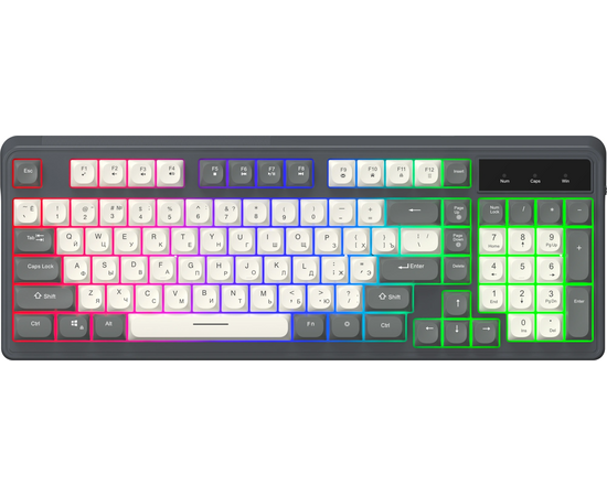  Клавиатура OKLICK 731G серый/белый 