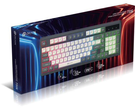  Клавиатура OKLICK 731G серый/белый 