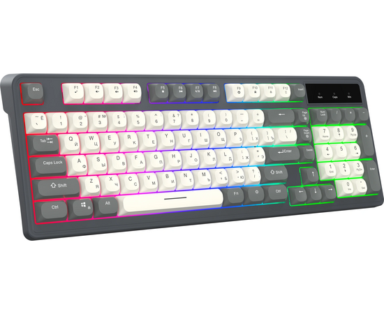  Клавиатура OKLICK 731G серый/белый 