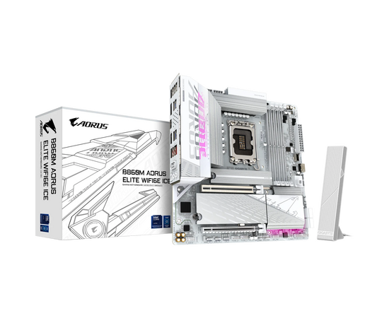  Материнская плата Gigabyte B860M Aorus Elite Wifi6E Ice 