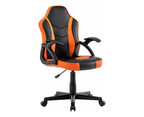  Кресло игровое BRABIX Shark GM-203 532513 на колесиках, эко.кожа/сетка черно-оранжевый 